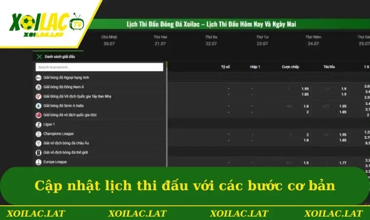 Lịch Thi Đấu - Chuyên Mục Hot Dành Cho Người Hâm Mộ 3 Cập nhật lịch thi đấu với các bước cơ bản