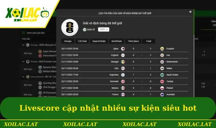 Livescore - Cập Nhật Tình Hình Thi Đấu Chuẩn Nhất 2026 3 Livescore cập nhật nhiều sự kiện siêu hot
