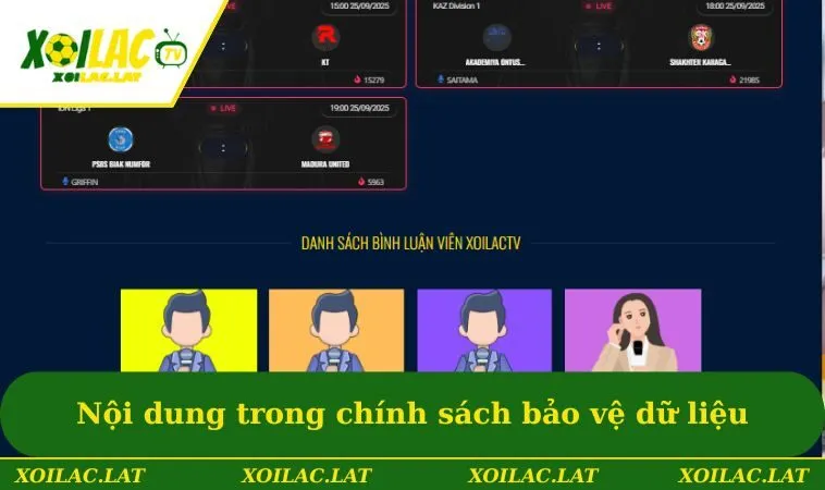 Nội dung về các điều khoản trong chính sách bảo vệ dữ liệu