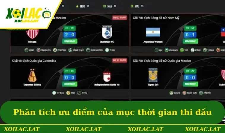 Lịch Thi Đấu - Chuyên Mục Hot Dành Cho Người Hâm Mộ 2 Phân tích ưu điểm của mục thời gian thi đấu