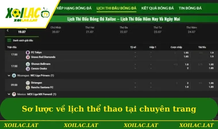 Lịch Thi Đấu - Chuyên Mục Hot Dành Cho Người Hâm Mộ 1 Sơ lược về lịch thể thao tại chuyên trang