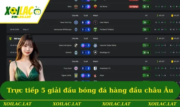 XOILAC | XOILACTV - Xem Trực Tiếp Bóng Đá XOILAC TV Miễn Phí 2026 30 Trực tiếp 5 giải đấu bóng đá hàng đầu châu Âu